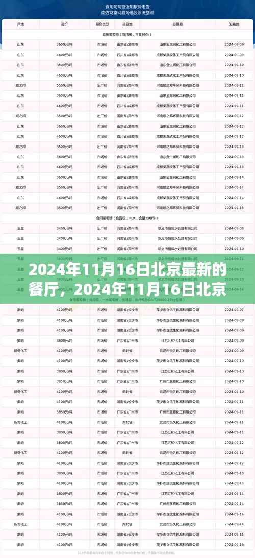 北京最新时尚餐厅探访，美食潮流的不二之选（2024年11月16日）