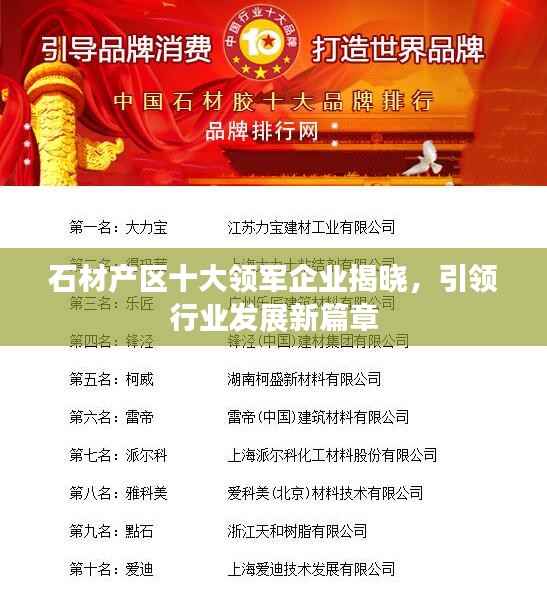 石材产区十大领军企业揭晓,引领行业发展新篇章