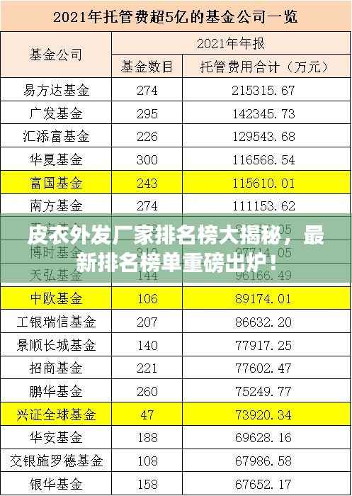 皮衣外发厂家排名榜大揭秘,最新排名榜单重磅出炉!