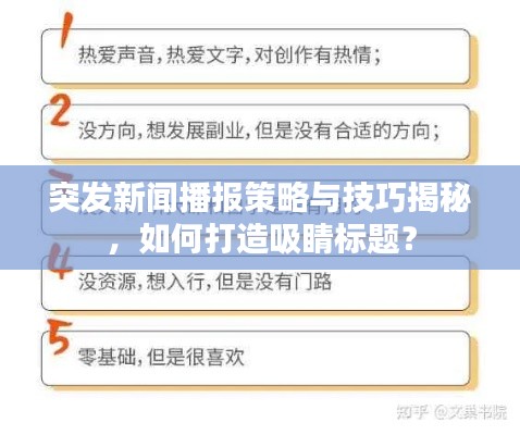 突发新闻播报策略与技巧揭秘,如何打造吸睛标题?